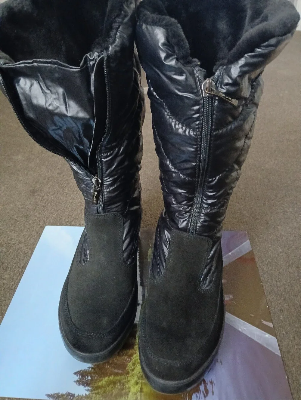 Pajar Women’s Black Winter Fur-Lined Mid-Calf Boots Size EU 40